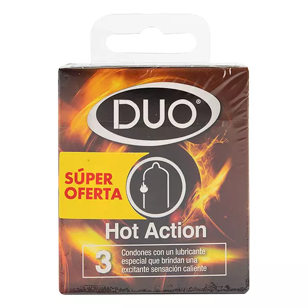 Condones Duo Hot Action Cj X 3Und Super Oferta