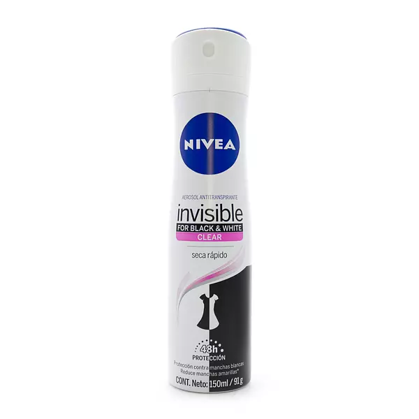 Desodorante Aer Inv Clear Black&White Fco X 150Ml Nivea