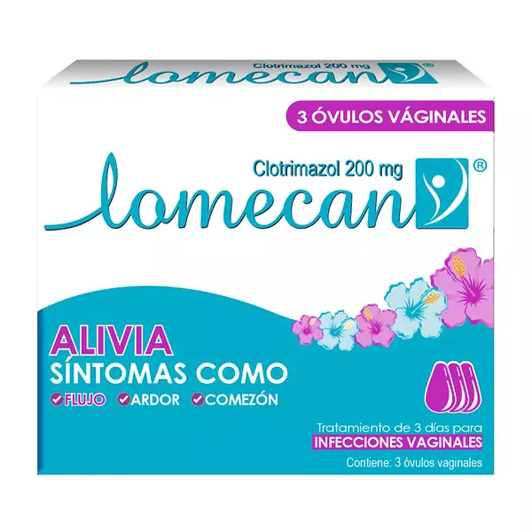 Lomecan 200 Mg (Clotrimazol) Cj X 3 Ovulos Gennoma Lab