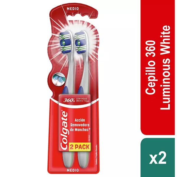 Cepillo Colgate 360° Luminous White 2X1 