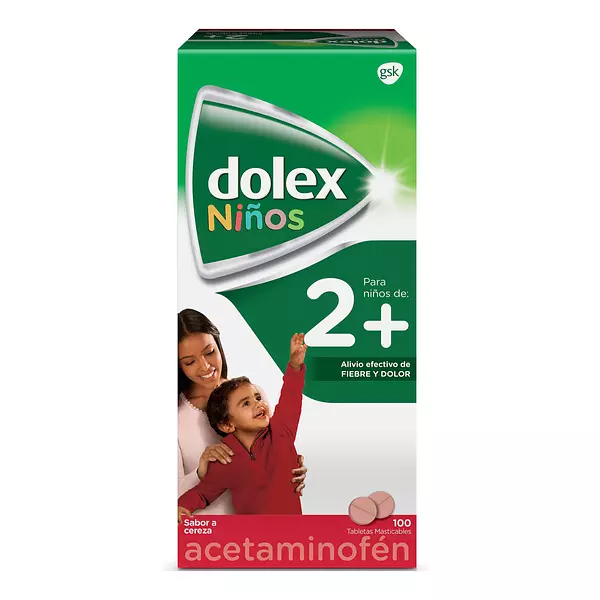 Dolex Niños 2+ Cj X 100 Tab Masticables Gsk