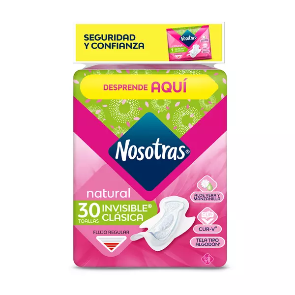 Toalla Nosotras Natural Inv Clas Disp X 30 Und