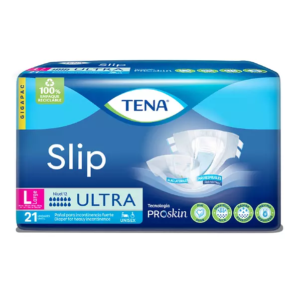 Pañal Tena Slip Ultra Talla L X 21 Und Familia