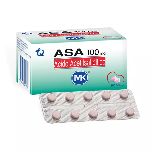 Asa 100Mg (Acido Acetilsalisilico) Cj X 100 Tab Mk