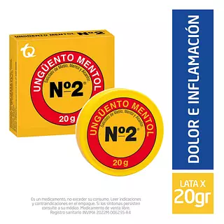 Ungüento Mentol # 2 X 20Gr Tq