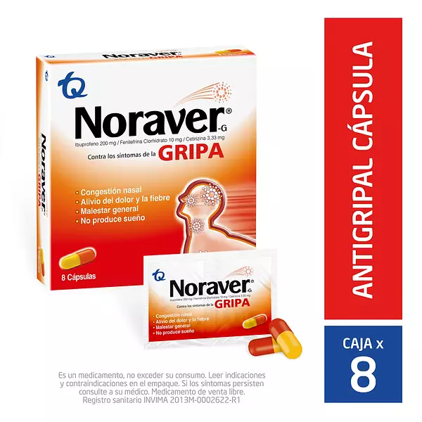 Noraver G Gripa 8 Capsulas