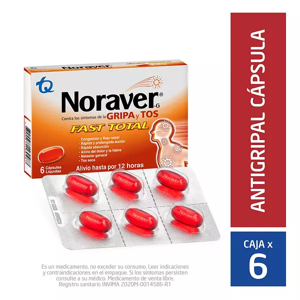 Noraver Gripa Fast Total 6 Capsulas