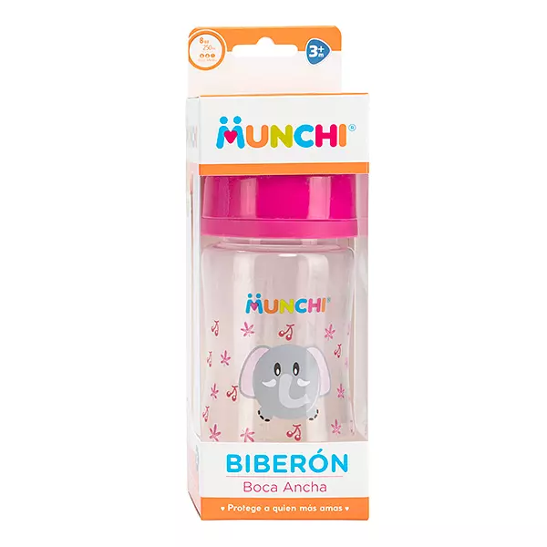 Biberon Munchi Boca Ancha 8 Oz X 1 Und Eterna