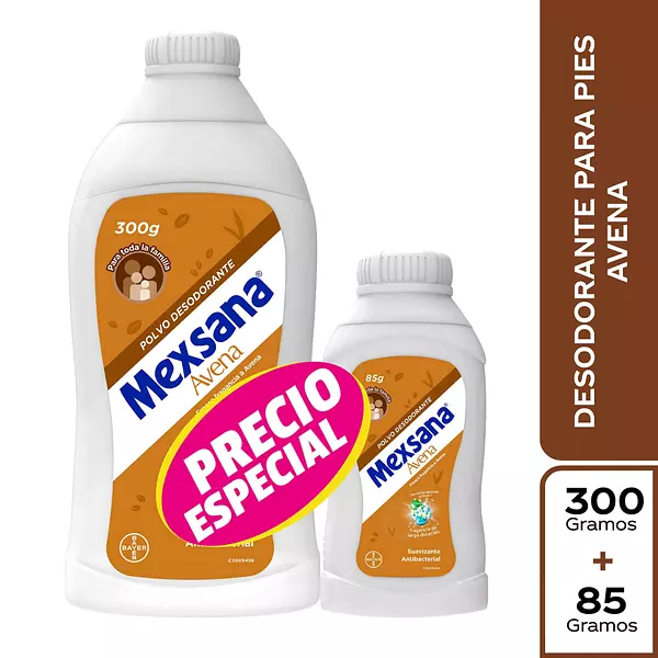 Talco Mexana Avena 300 Gr + 85 Gr Bayer