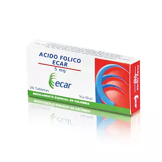 Acido Folico 5Mg Cj X 20 Tab Ecar