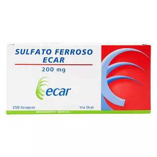Sulfato Ferroso 200Mg Cj X 250 Grageas Ecar