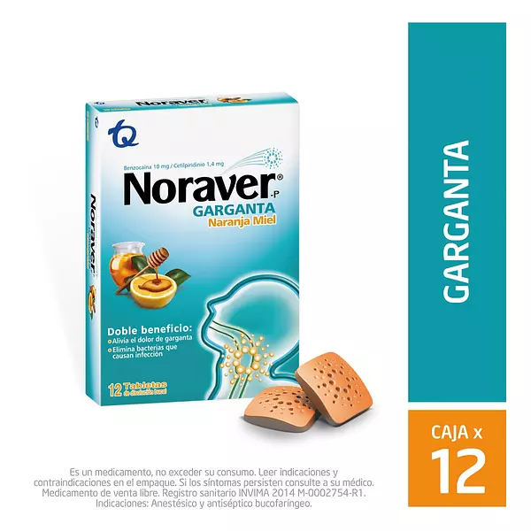 Noraver Garganta Naranja Miel Cj X12 Tab