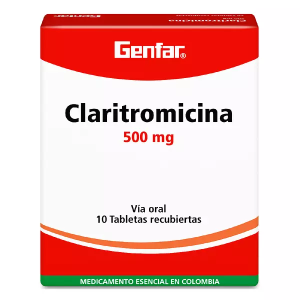 Claritromicina 500Mg Cj X 10 Tab Genfar