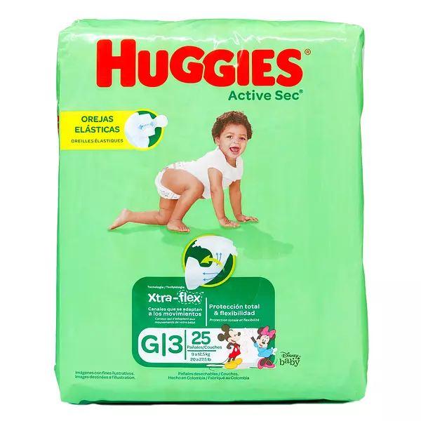 Pañal Active Sec Huggie Etapa 3 Gde Paq X 30 Und