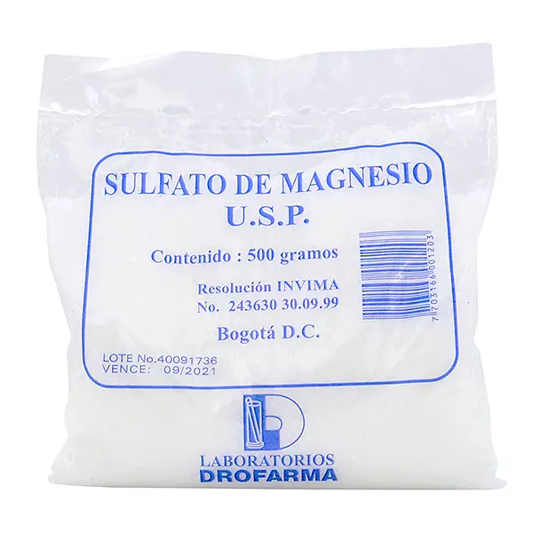 Sulfato De Magnesio Bol X 500 Gr Drofarma