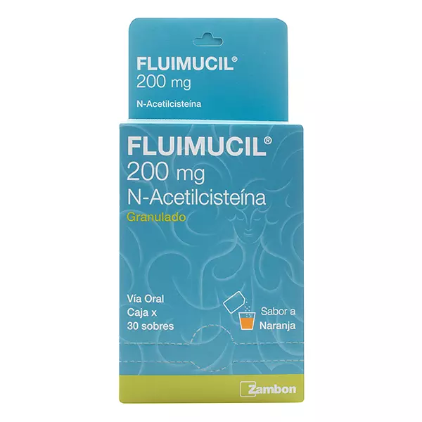 Fluimucil (N-Acetilcisteina) 200 Mg Cj X 30 Sbs Naranja