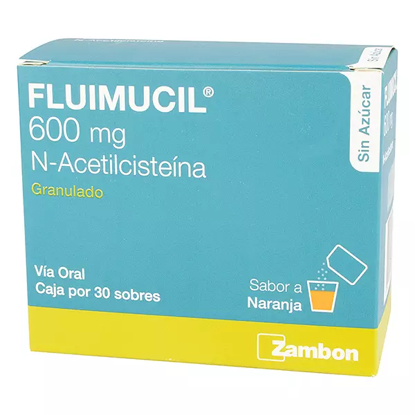 Fluimucil (N-Acetilcisteina) 600 Mg Cj X 30 Sbs Naranja