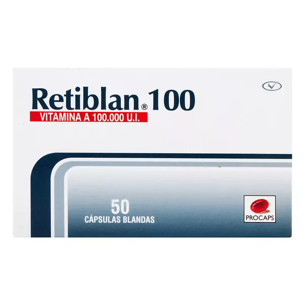 Retiblan 100 (Vitamina A) Cj X 50 Caps Procaps