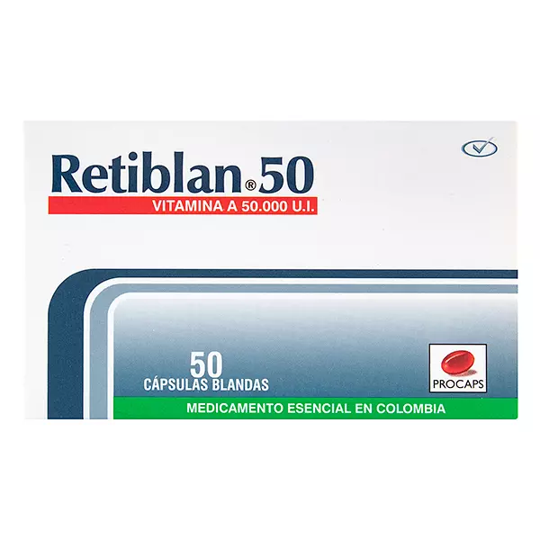 Retiblan 50 (Vitamina A ) Cj X 50 Cap Procaps