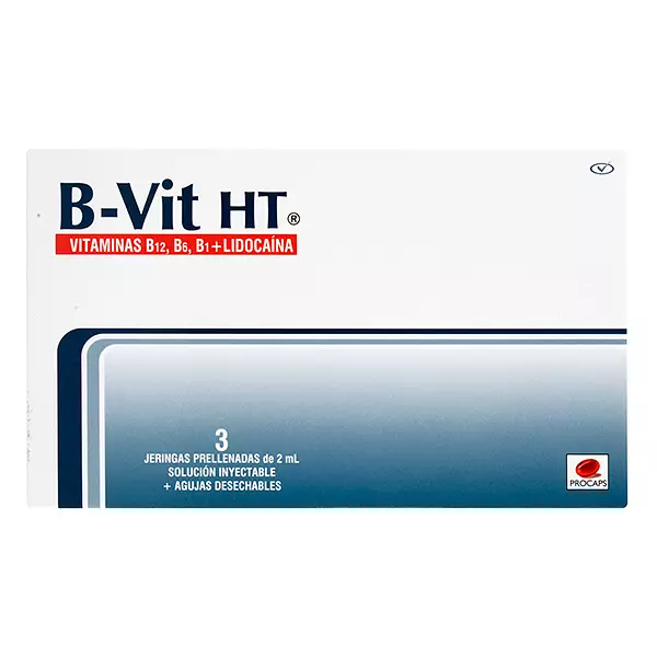 B-Vit Ht (Complejo B + Lidocaina) Cj X 3 Jeringas 2Ml Procaps