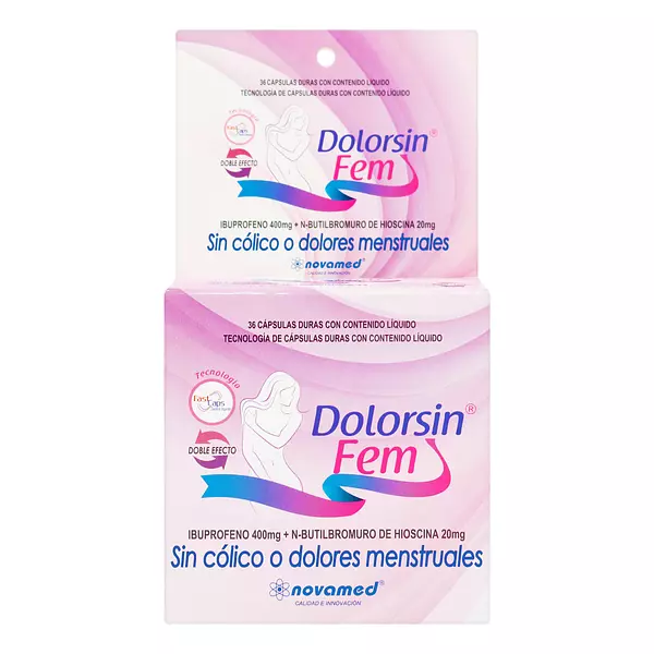 Dolorsin Fem ( Ibuprofeno+Hioscina) Cj X 36 Cap