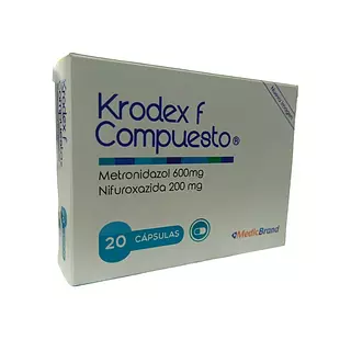 Krodex F Compuesto (Nifuroxazida+Metronidazol) Cj X 20 Cap Coaspharma