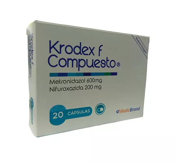 Krodex F Compuesto (Nifuroxazida+Metronidazol) Cj X 20 Cap Coaspharma