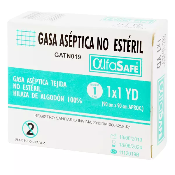 Gasa Alfa Aseptica 1X1