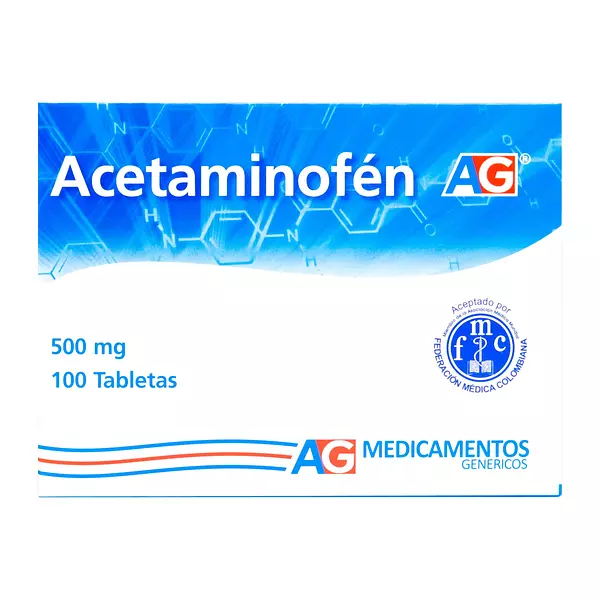 Acetaminofen 500 Mg Cj X 100 Tab Ag