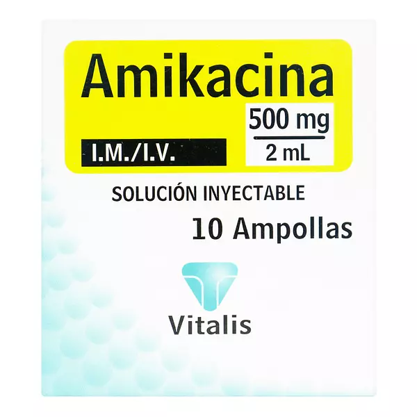 Amikacina 500Mg/2Ml Cj X 10 Ampollas Vitalis