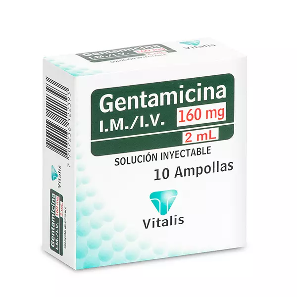 Gentamicina 160Mg/2Ml Cj X 10 Ampollas Vitalis