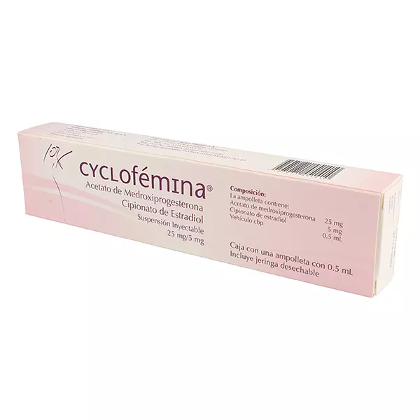 Cyclofemina (Medroxiprogesterona Acetato +Cipionato Estradiol) Cj X 1 Amp Nti