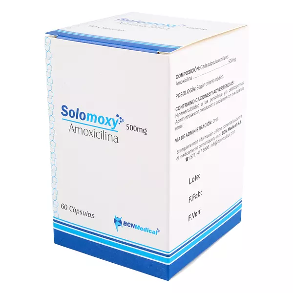 Solomoxy 500Mg (Amoxicilina) Cj X 60 Cap Bcn Medical