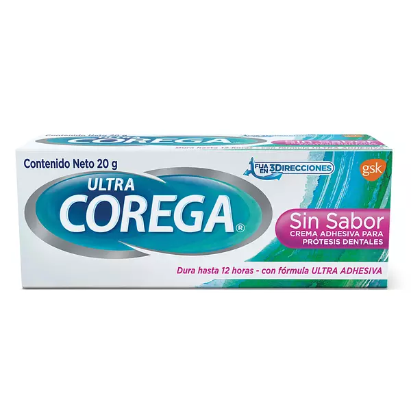 Crema Dental Corega 3D Ultra Sin Sabor Tubo X 20Gr