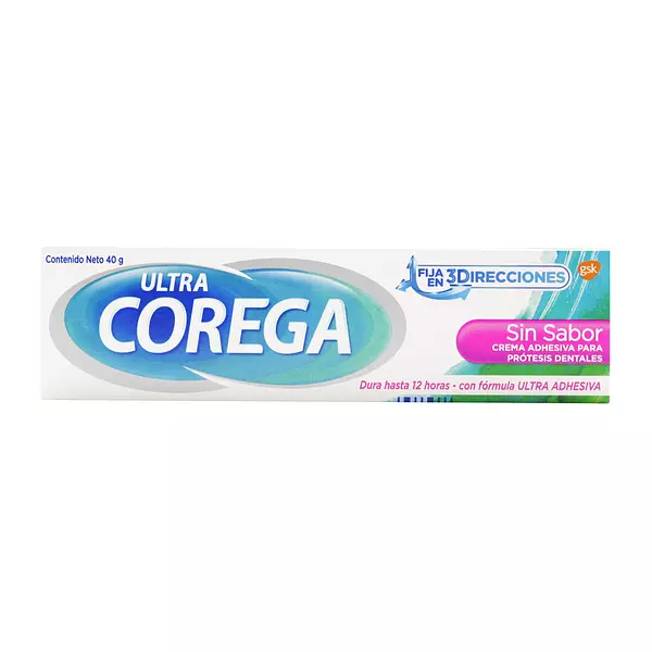 Crema Dental Corega 3D Ultra Sin Sabor Tubo X 40Gr