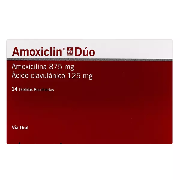 Amoxiclin Duo (Amoxicilina 875Mg+Acido Clavulanico 125Mg) Cj X 14 Tab Siegfried