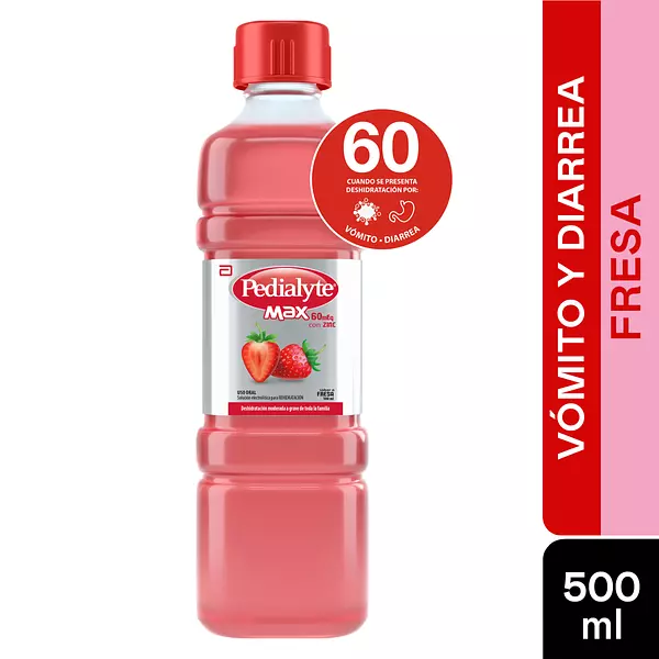 Pedialyte Fresa 60 Zinc Fco X 500 Ml