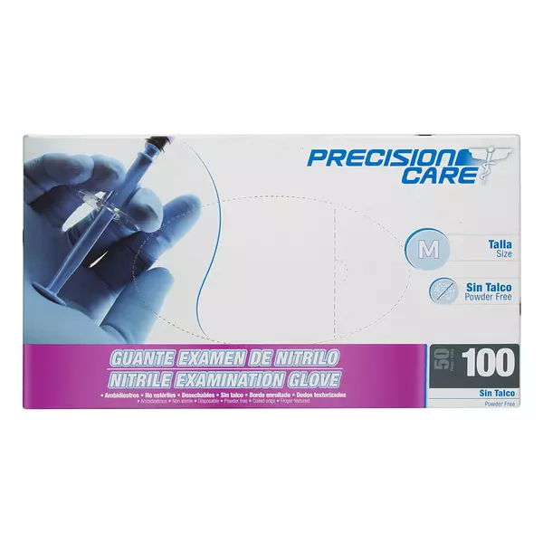 Guante Nitrilo Azul Talla M Cj X 100 Und Precision Care