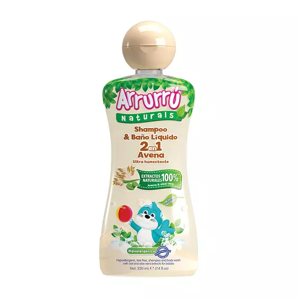 Shampoo Y Baño Arrurru Natural 2 En 1 Avena 220 Ml