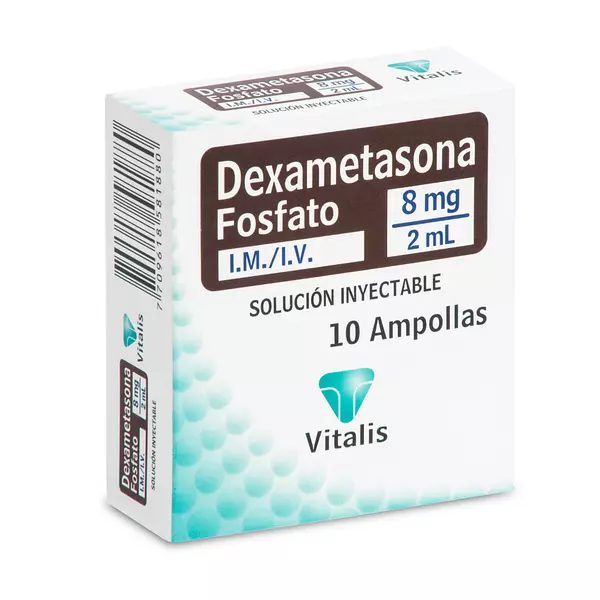 Dexametasona 8mg/2ml Cj X 10 Amp Vitalis