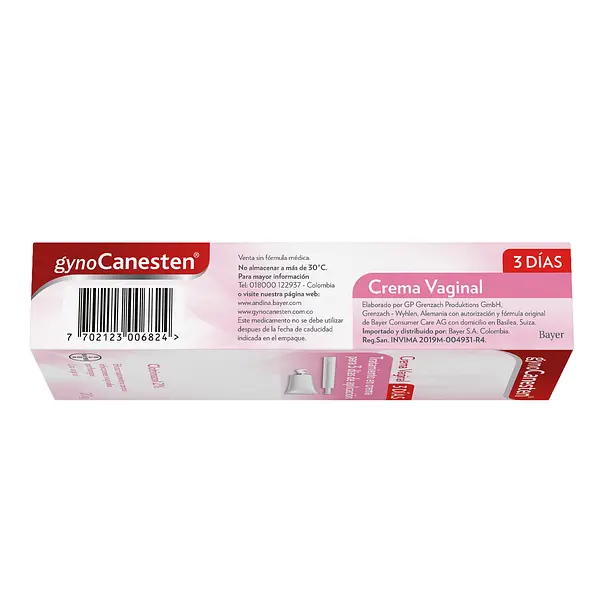 Gynocanesten (Clotrimazol 2%) Crema Vaginal X 20 Gr
