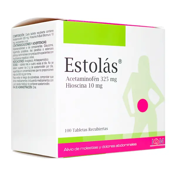 Estolas Acetaminofen 325mg + Hioscina 10 Mg Cj X 100 Tab Ico
